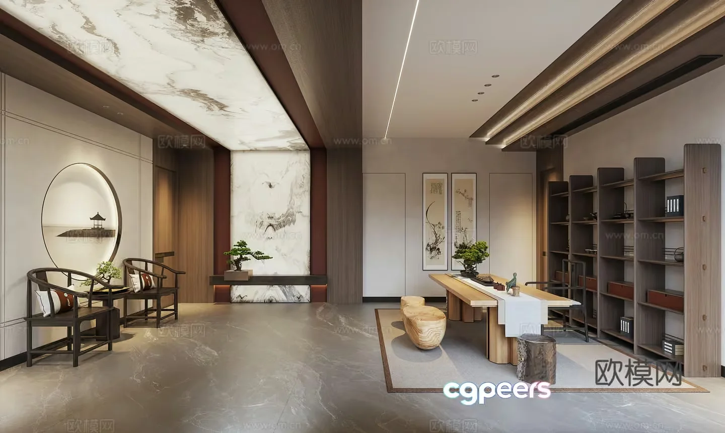 Modern Asian-Inspired Interior Design 3D Model – 1551 – VRAY Render