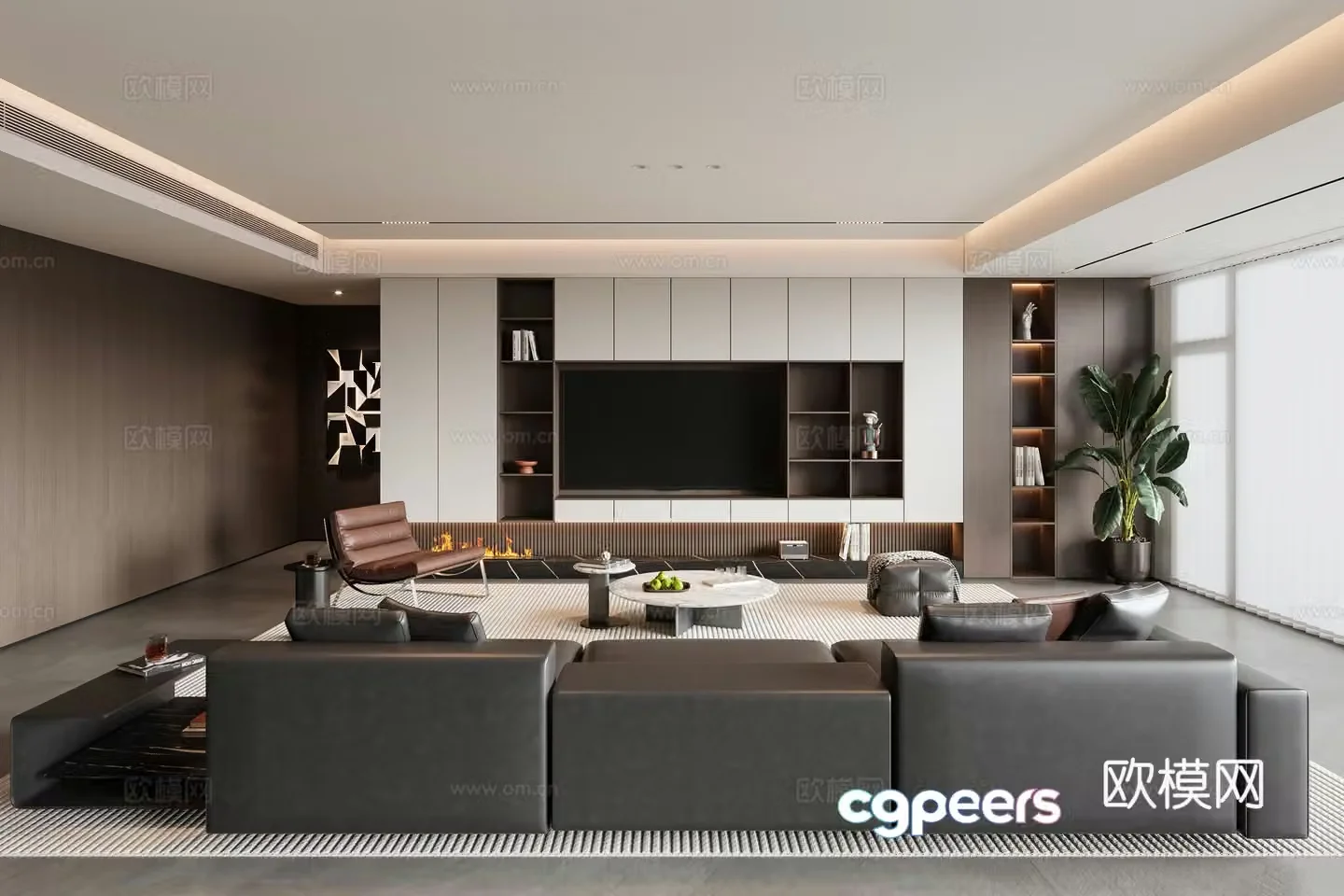 Modern Italian living room 3d model