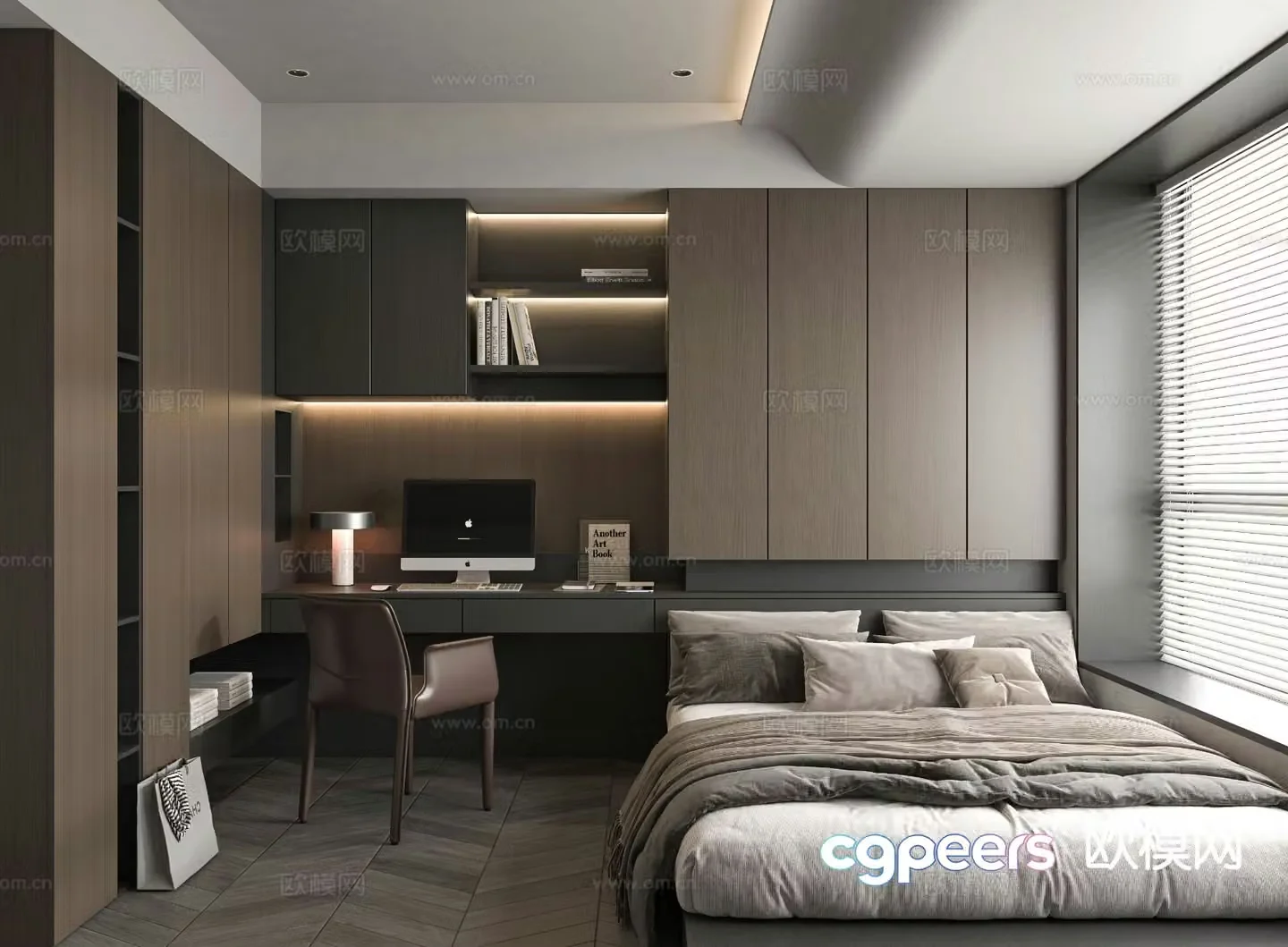 Italian tatami bedroom second bedroom 3D model