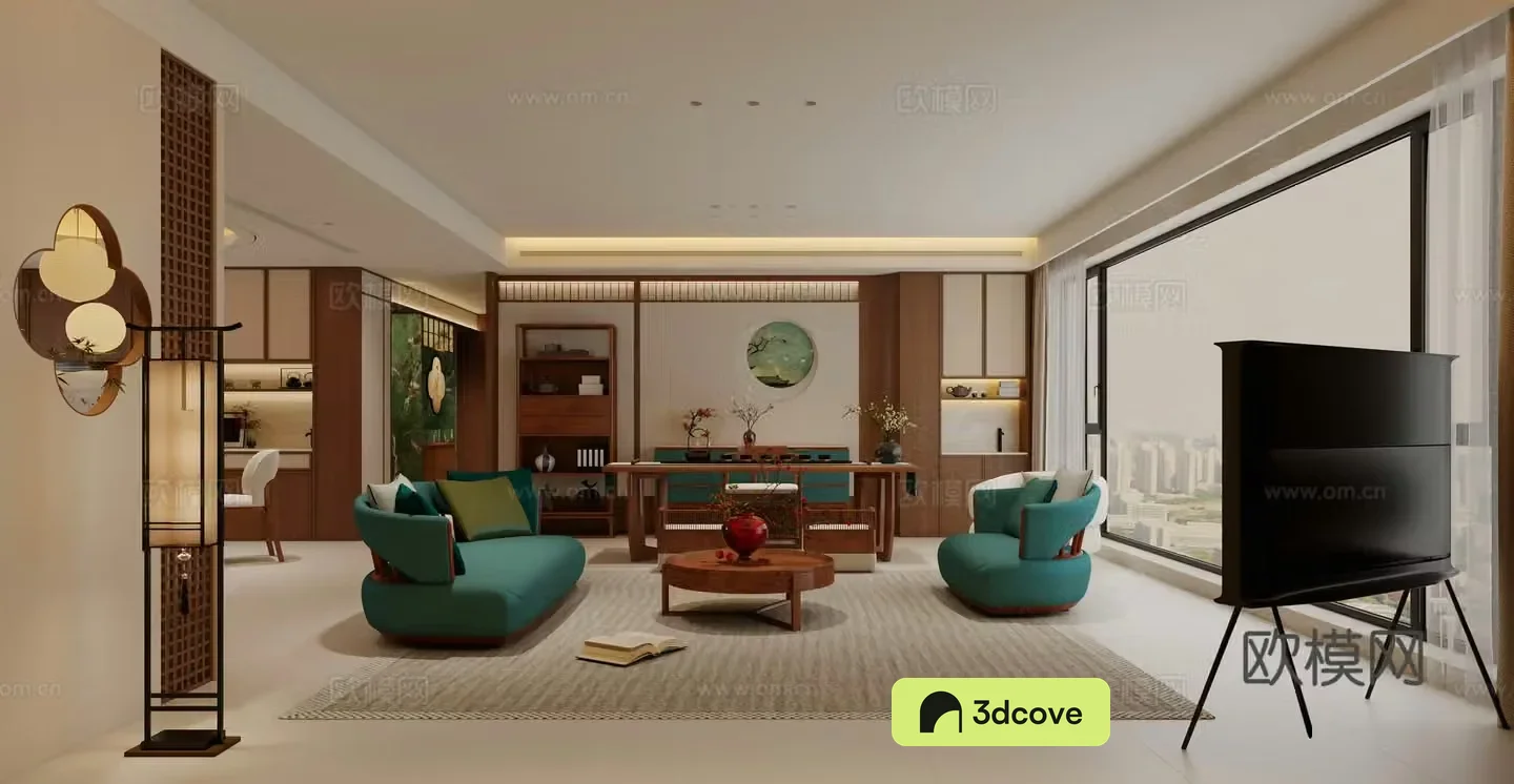 New Chinese style Song style aesthetics Living and dining room
