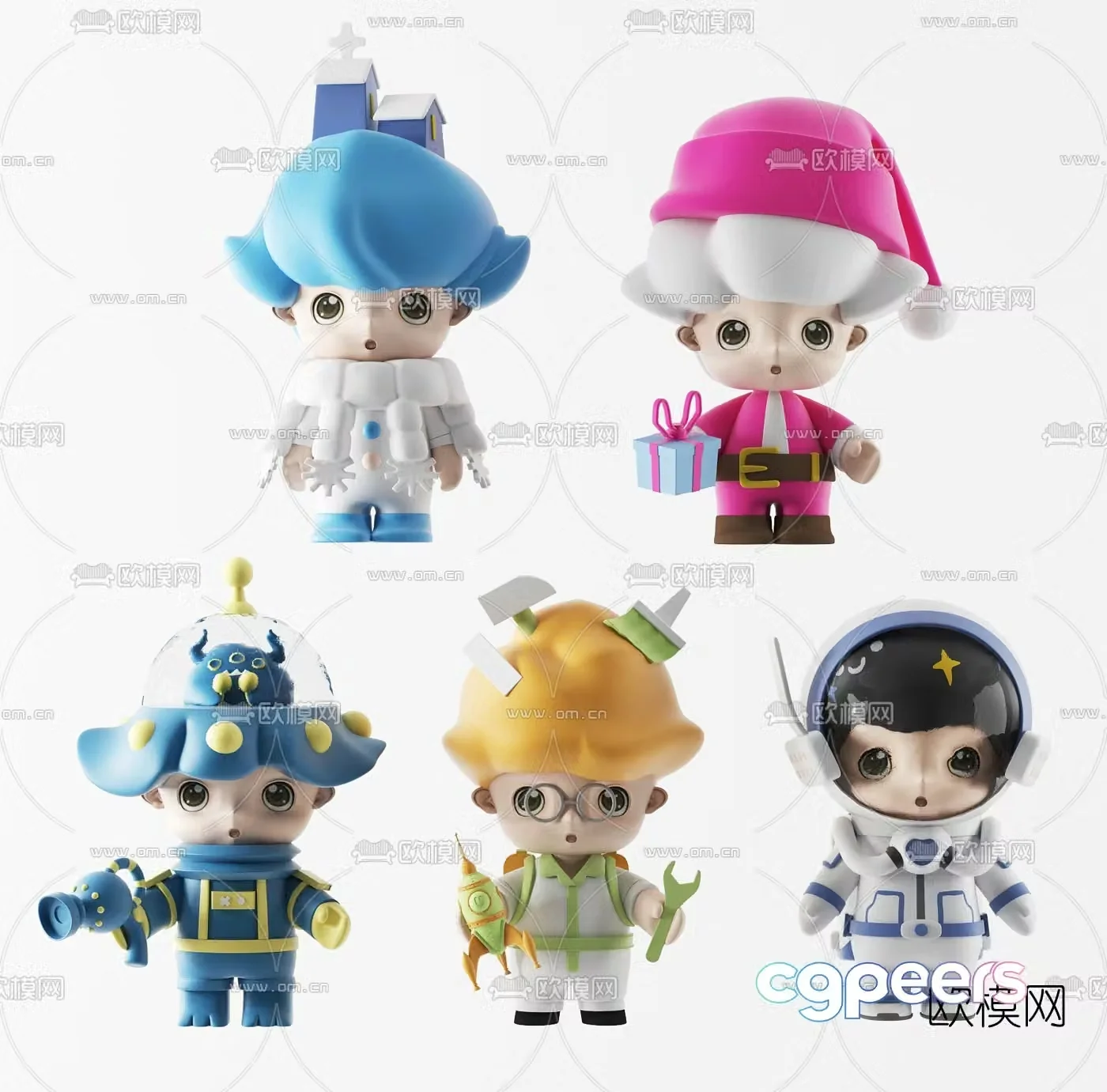 Modern cartoon toy figurine 3d model