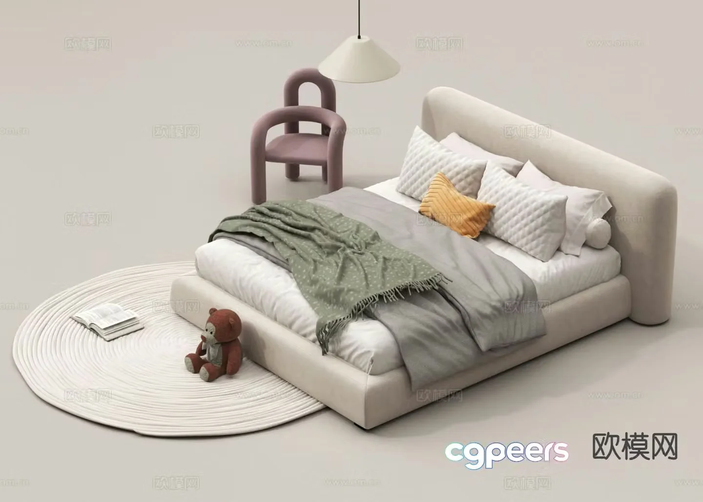 Modern children’s bed 3d model