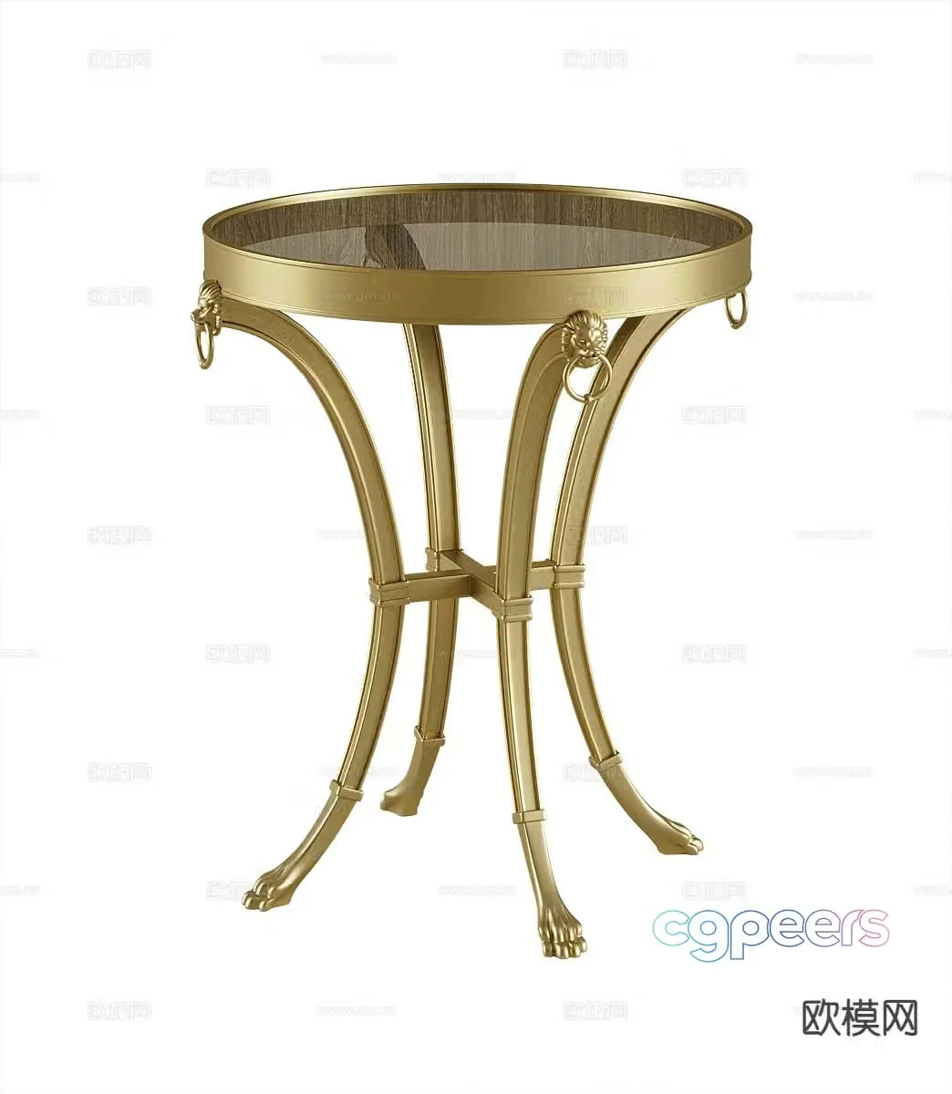 American round table side table table table corner table 3D model