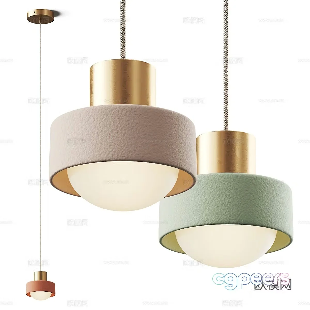 Cream style small chandelier bedside small chandelier 3d model