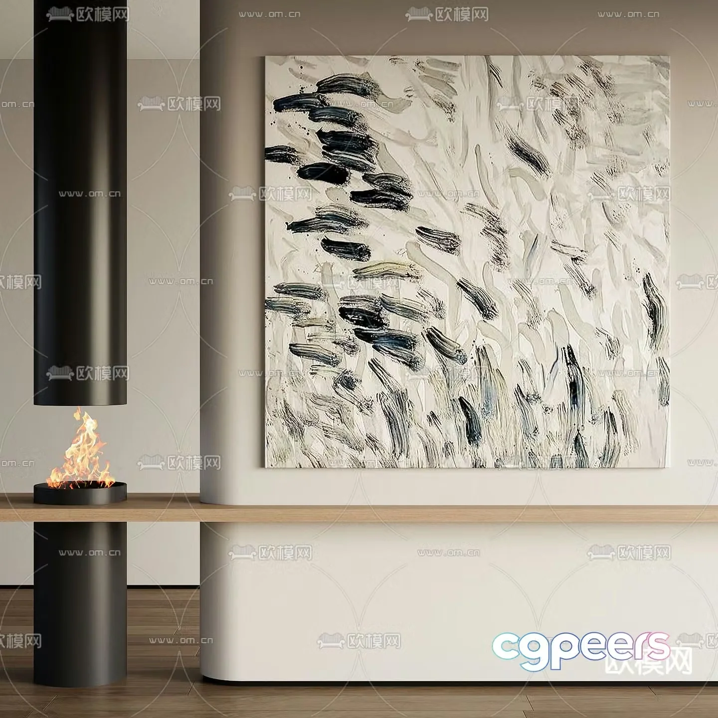 Hanging paintings decorative paintings 3D model