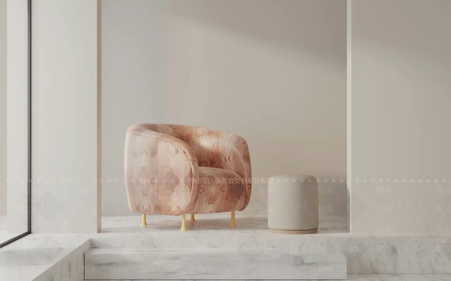 A Modern Armchair With A Side Table 3D Model – 10147 – VRAY Render