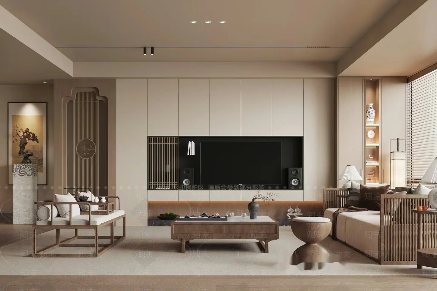 Modern Living Room 3D Model – 8180 – VRAY Render