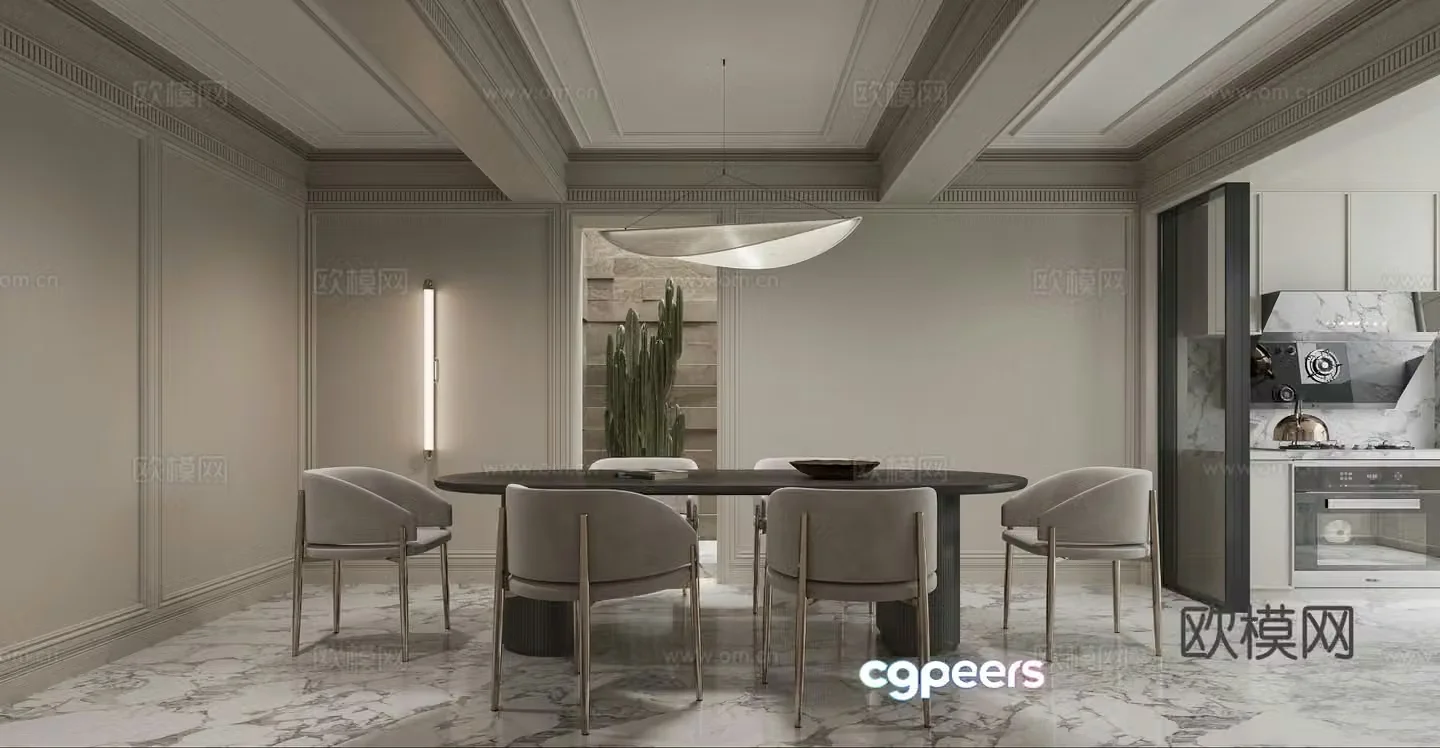 French restaurant audio-visual room 3d model