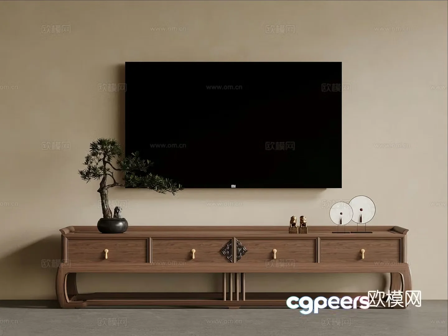 New Chinese TV cabinet 3D model