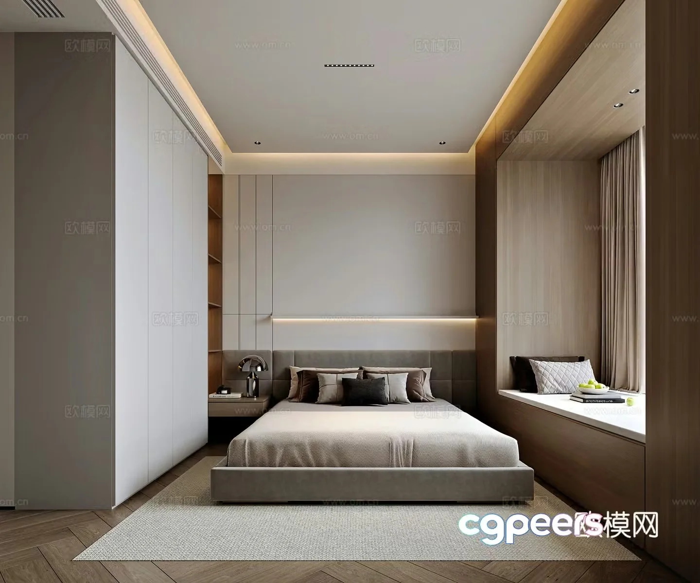 Modern style home bedroom 3d model