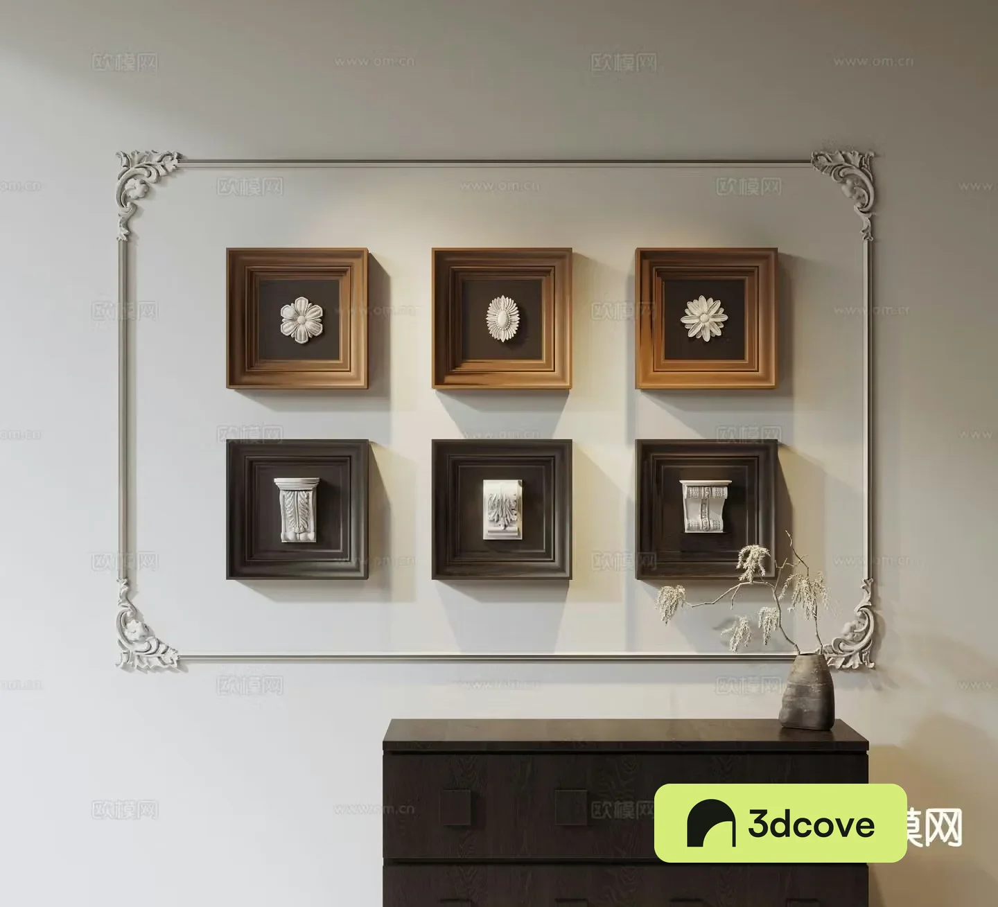 Medieval style plaster wall decoration sculpture hanging painting three-dimensional painting