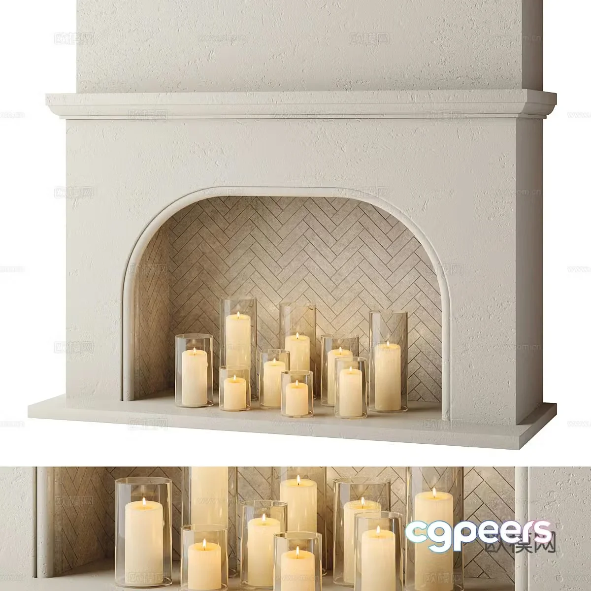 Wasabi fireplace candle 3d model