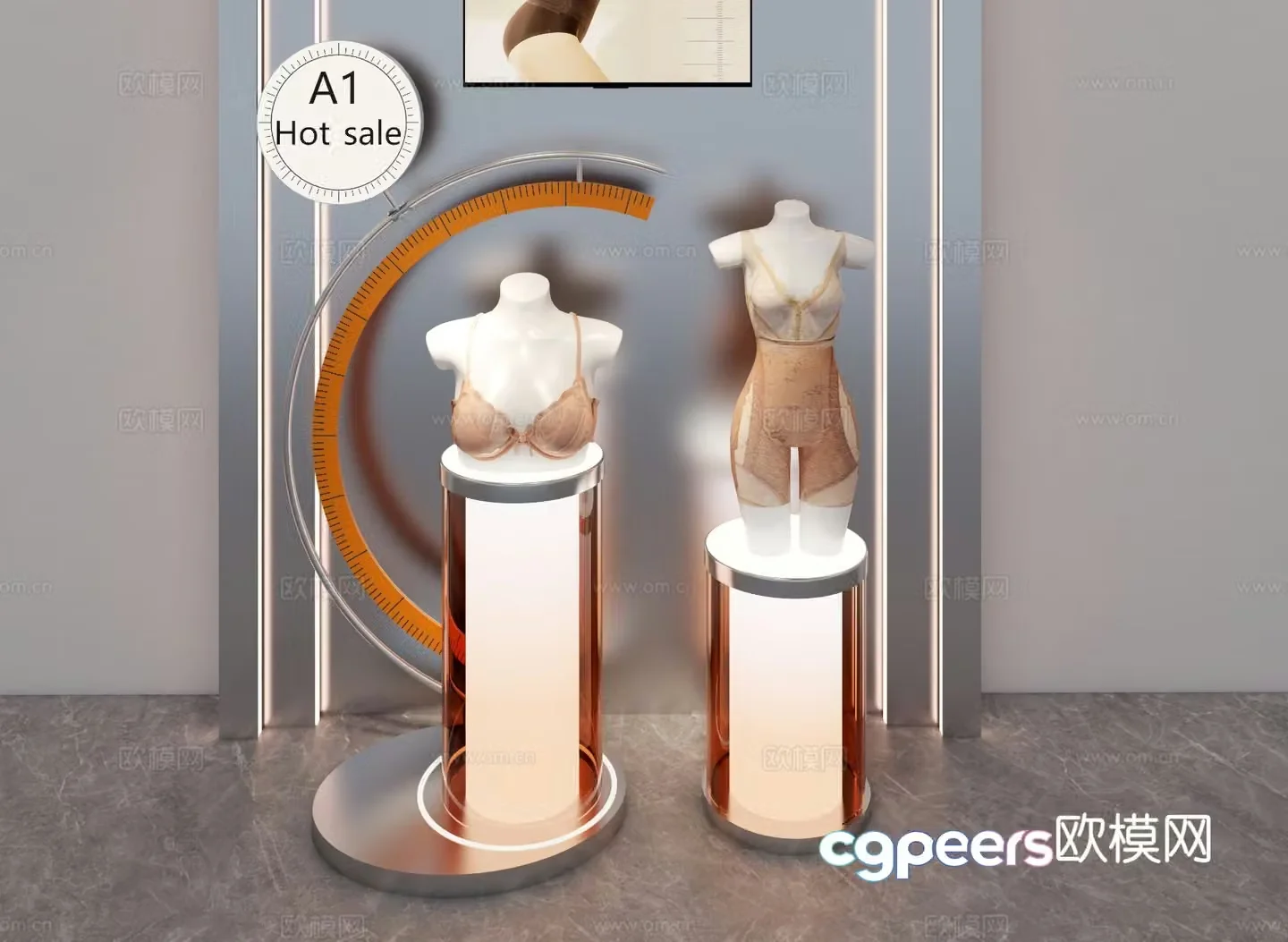 Underwear store window display stand Slimming underwear store display stand 3D model