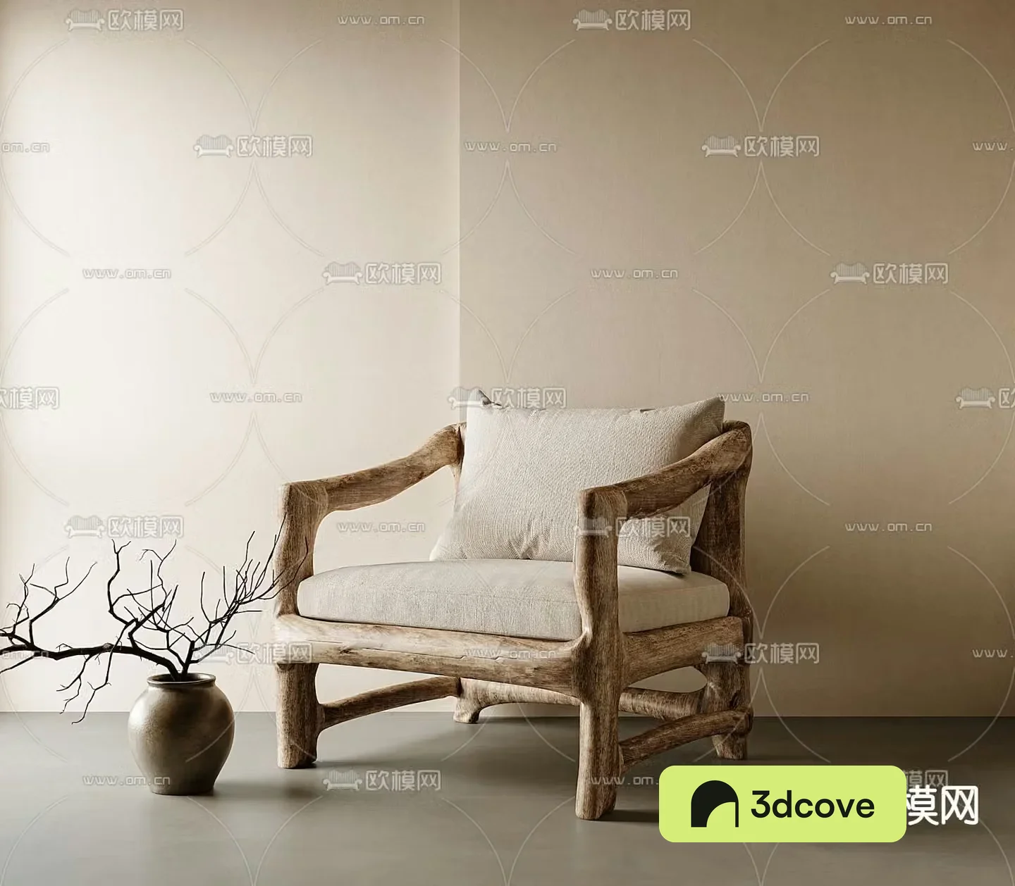 Wabi-sabi style leisure chair