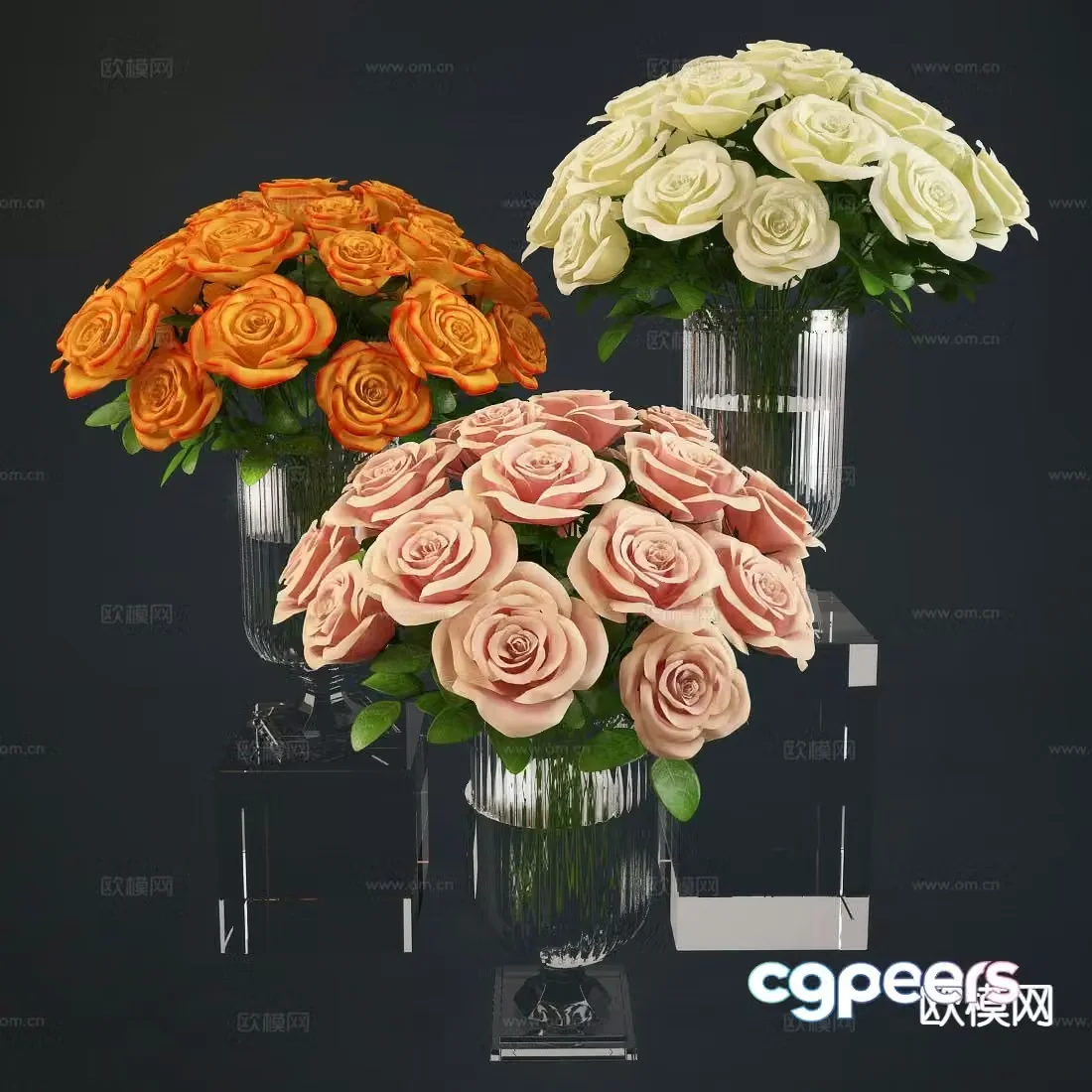 Flower vase floral arrangement flower arrangement 3d model