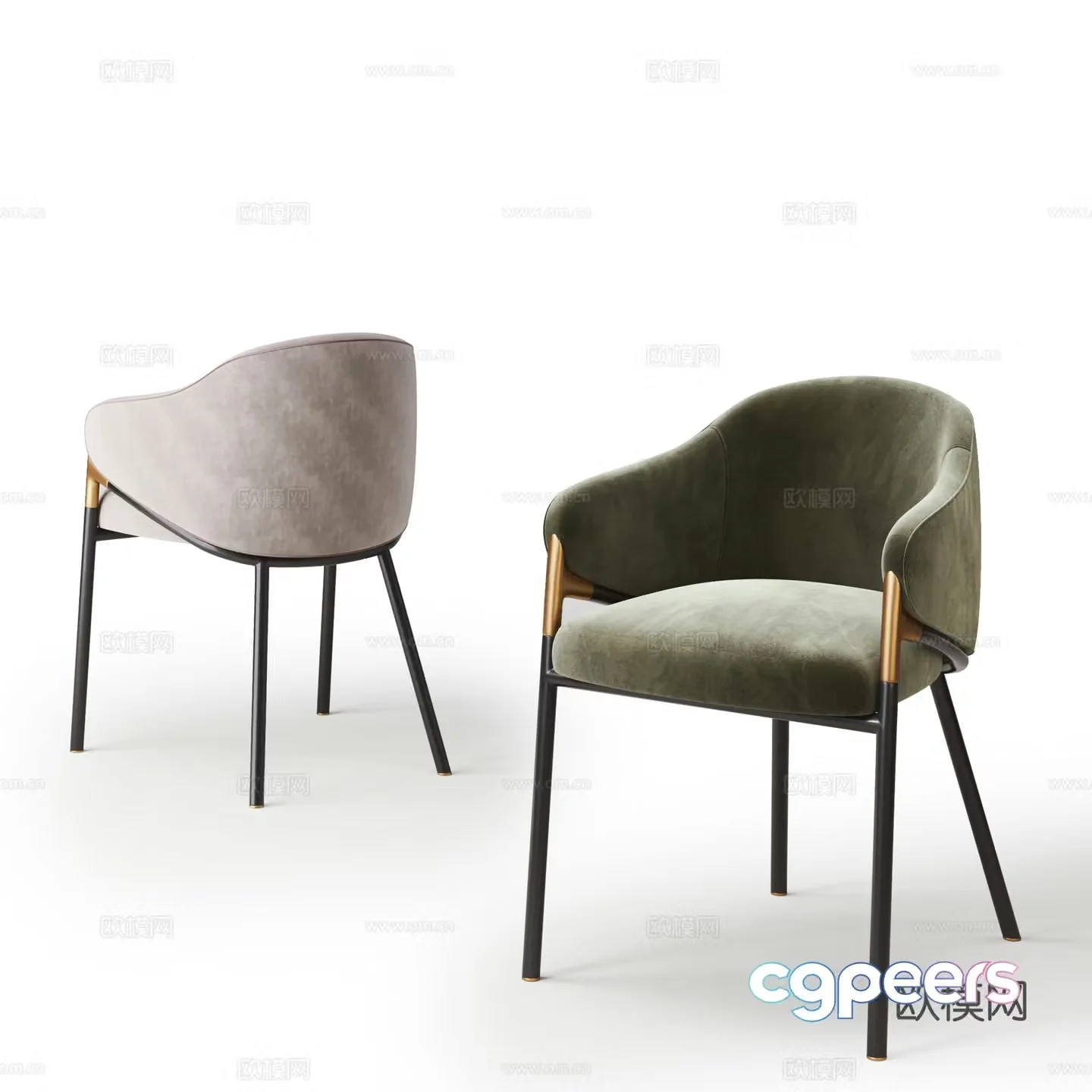 Modern single chair combination single chair dining chair chair leisure chair 3d model