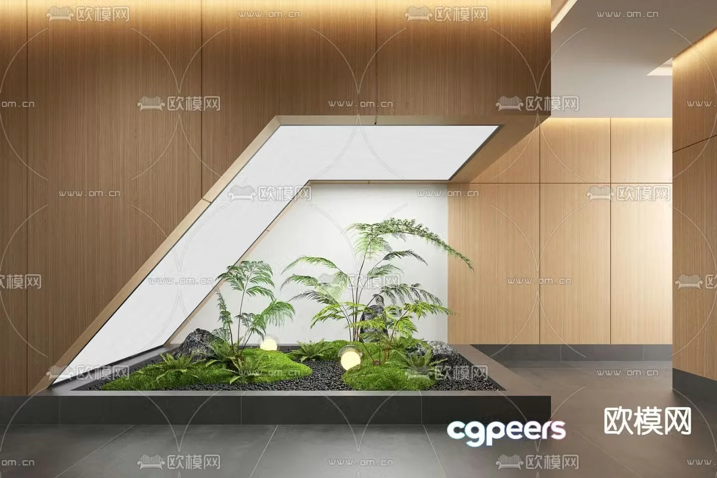 Indoor landscaping green plant sketch 3d model