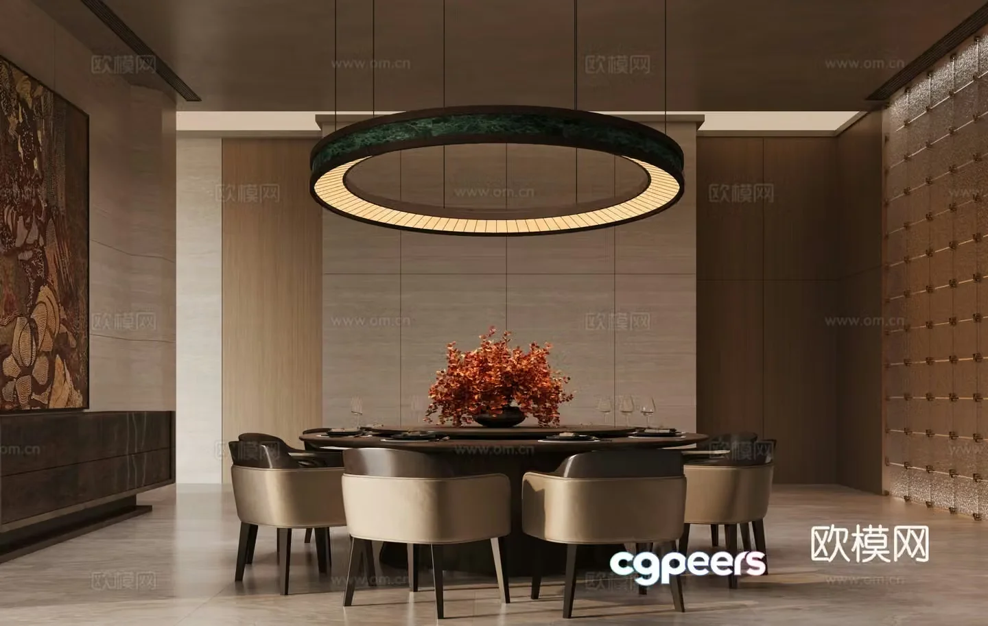 Chinese restaurant private room 3D model