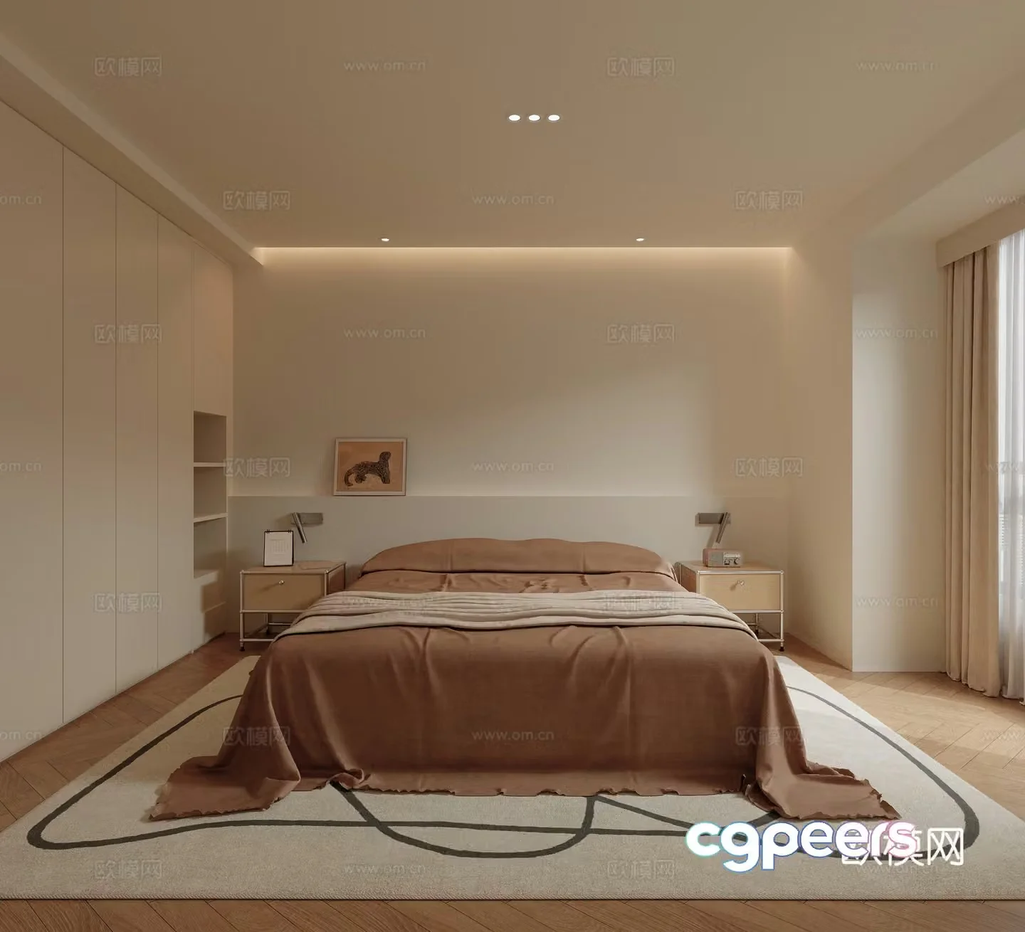 Medieval style bedroom master bedroom 3d model