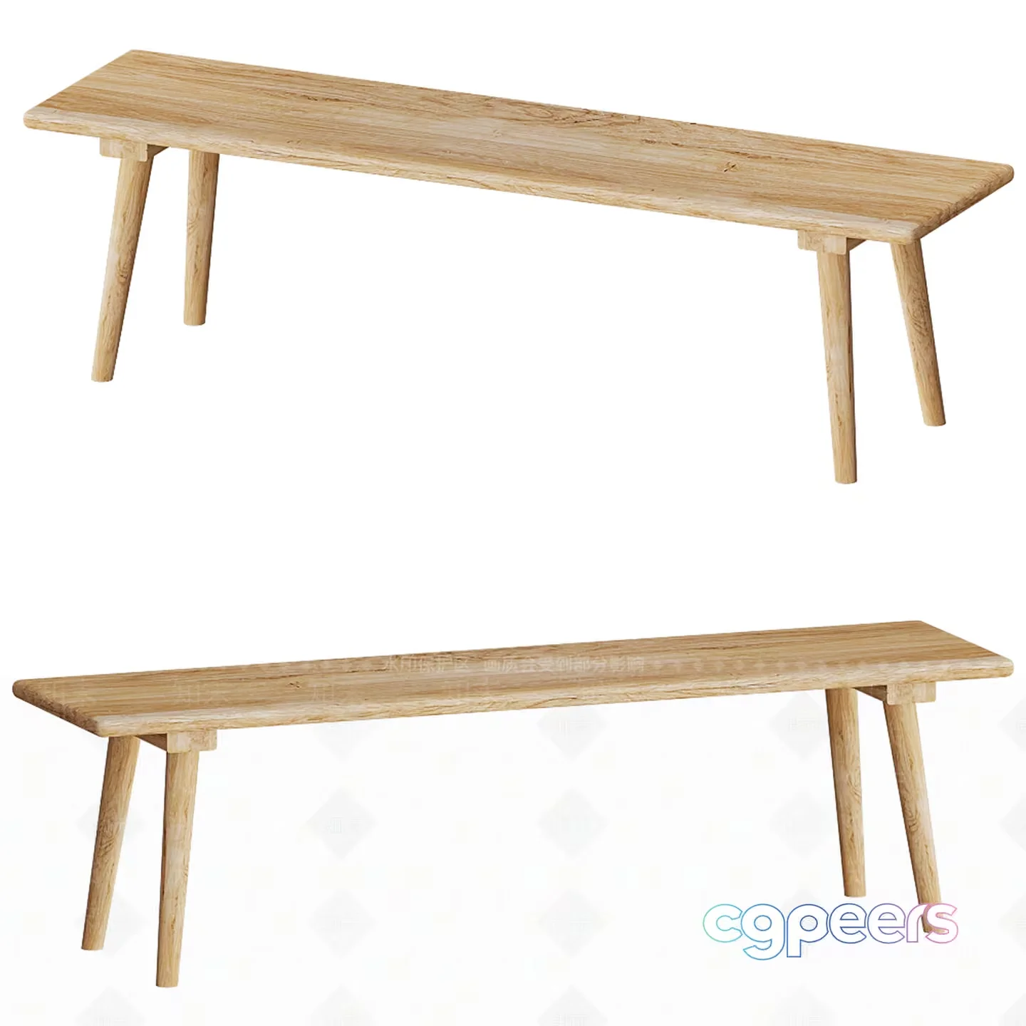 Wooden Bench 3D Model – 7833 – VRAY Render