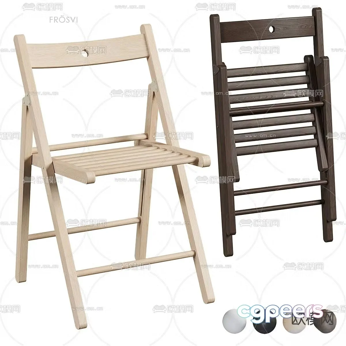 FROSVI wabi-sabi chair folding chair 3d model