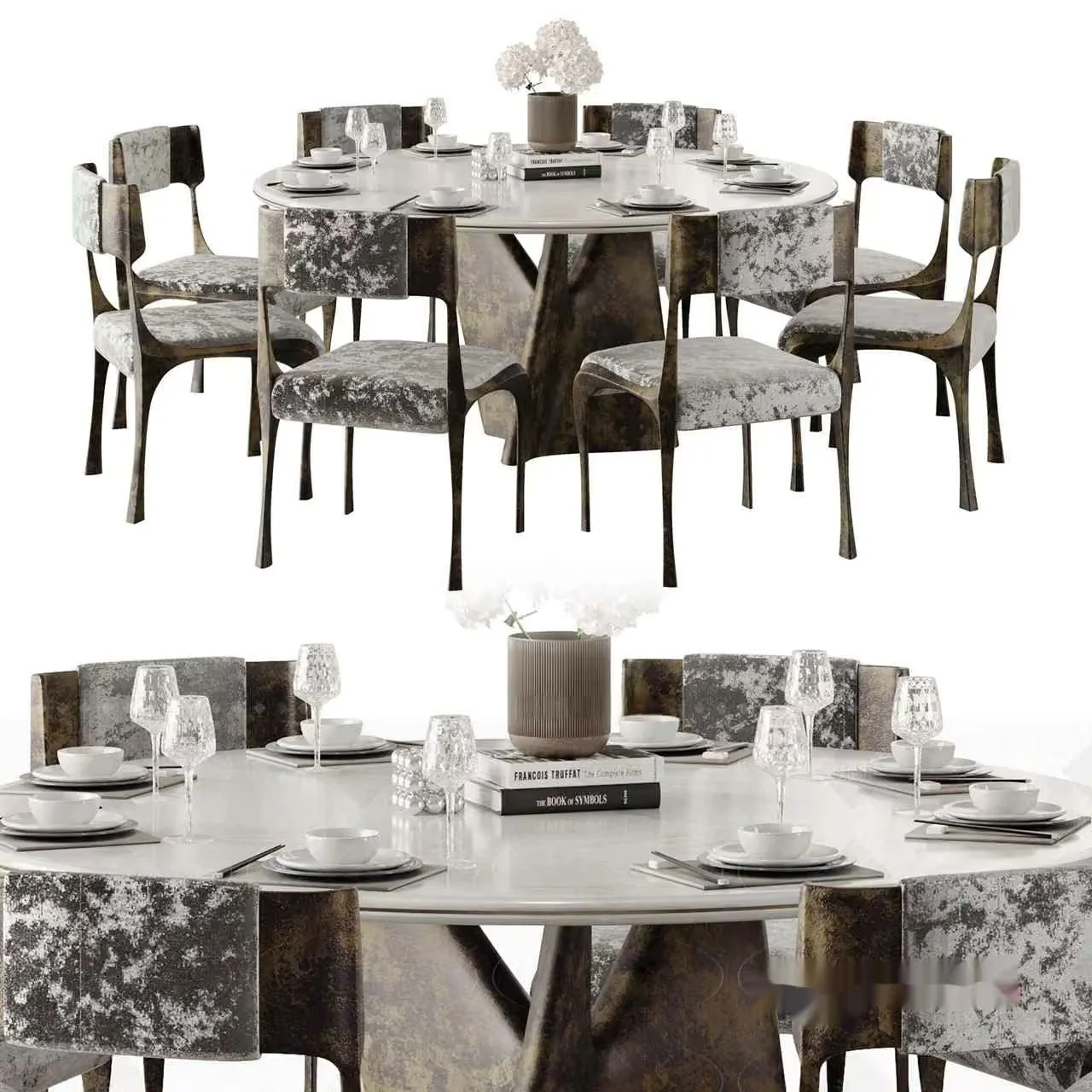 Modern Dining Table 3D Model – 7372 – CORONA Render