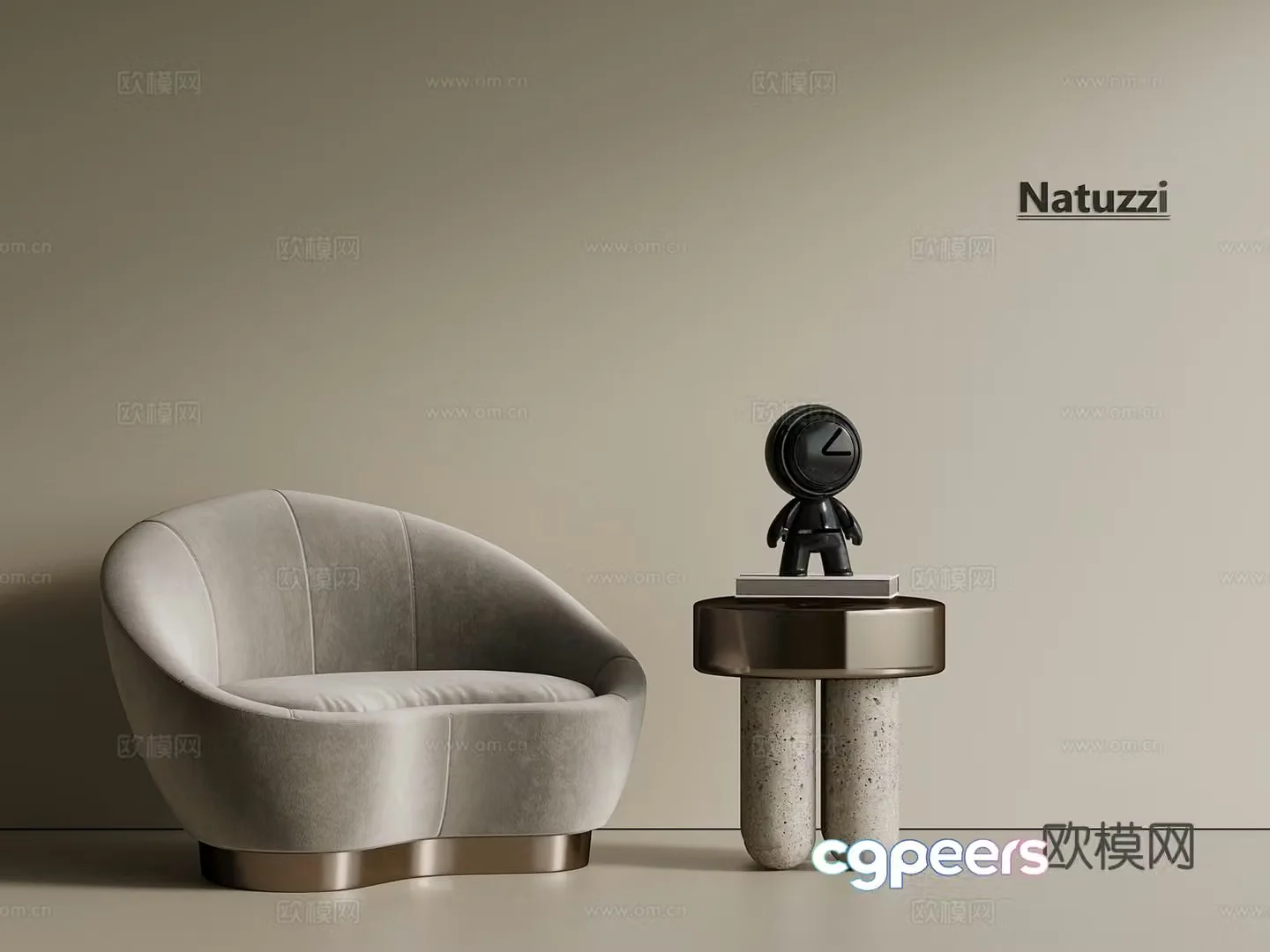 Light luxury Wasabi Leisure chair Cloth chair Leather chair Sofa chair Single chair Coffee table 3D model