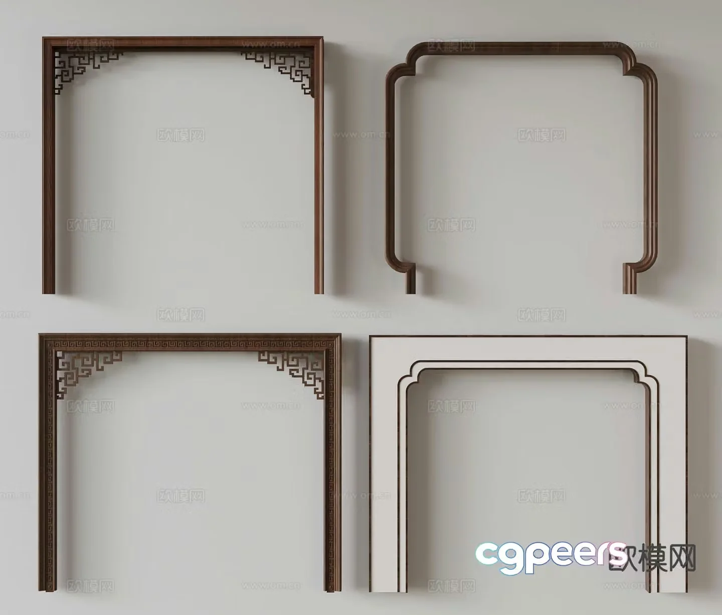 New Chinese door cover doorway door hole 3D model