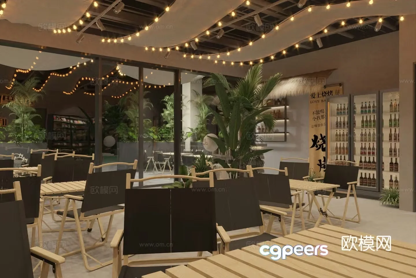 BBQ restaurant 3d model
