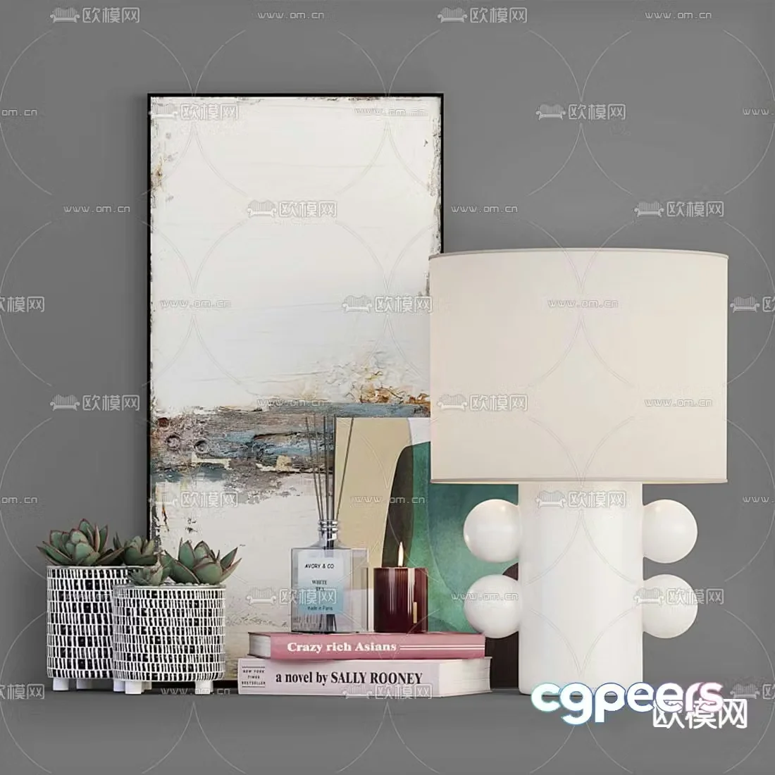 Cor modern book table lamp jewelry ornaments 3d model