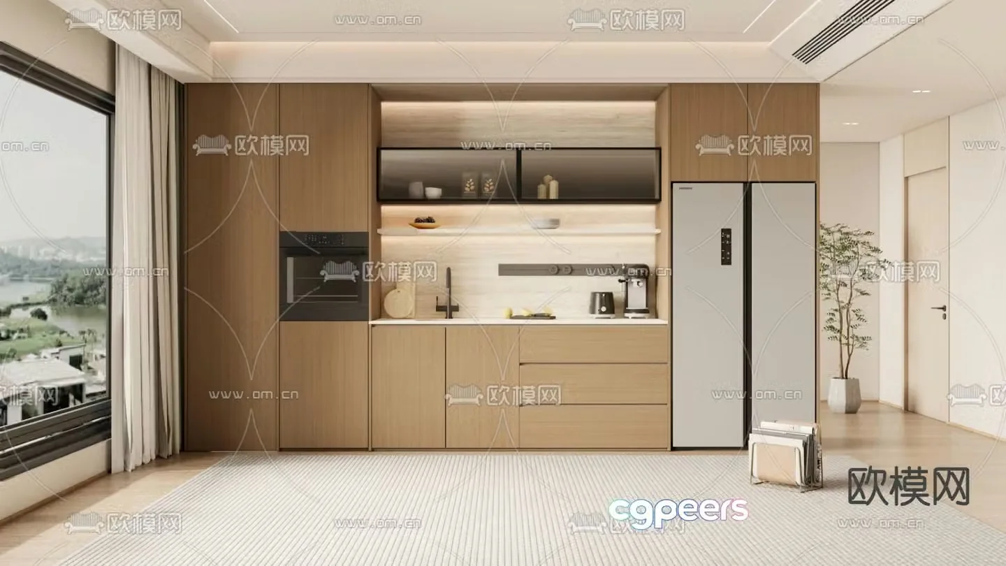 Middle-aged wine cabinet sideboard 3D model