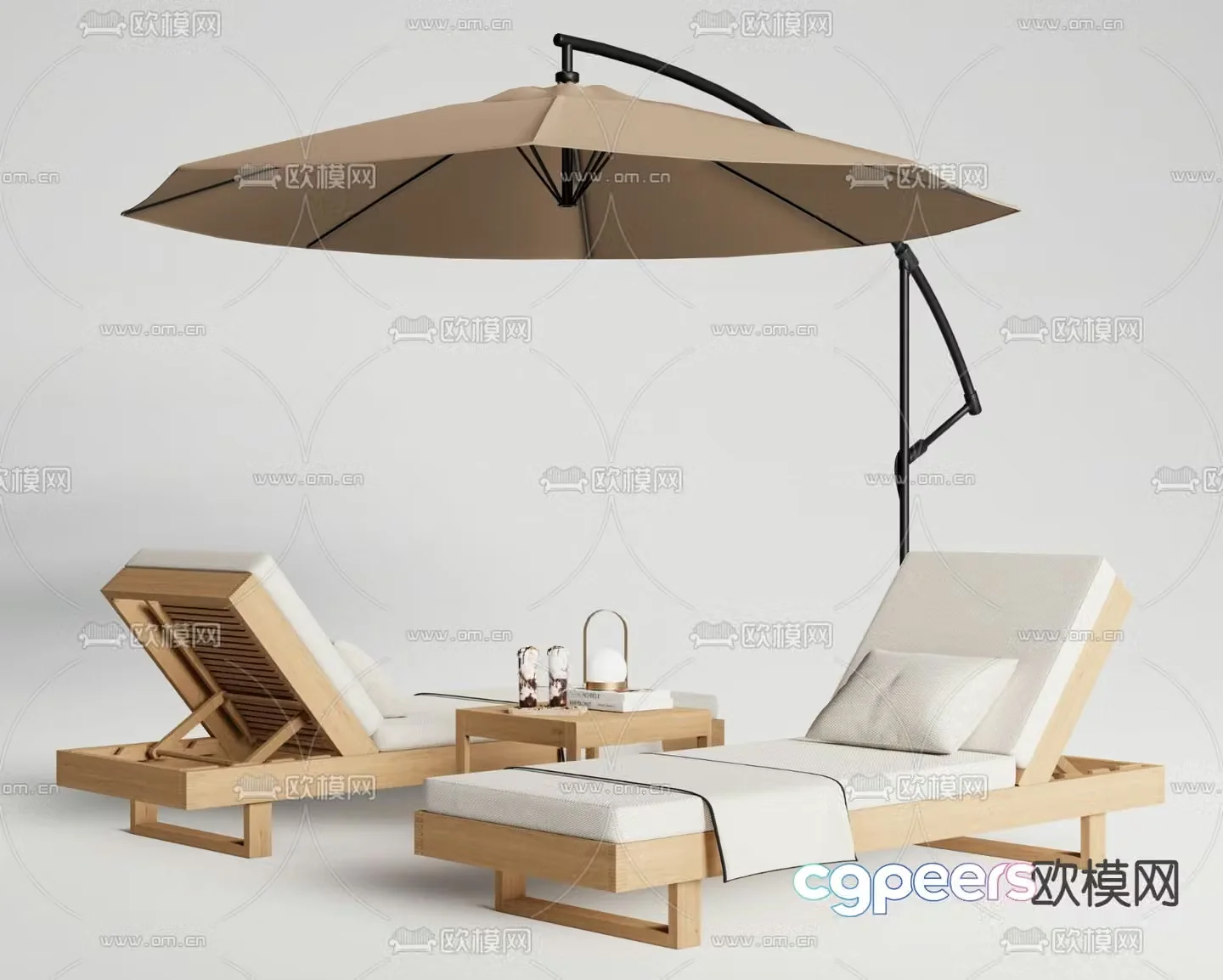 Outdoor lounge chair beach lounge chair 3d model