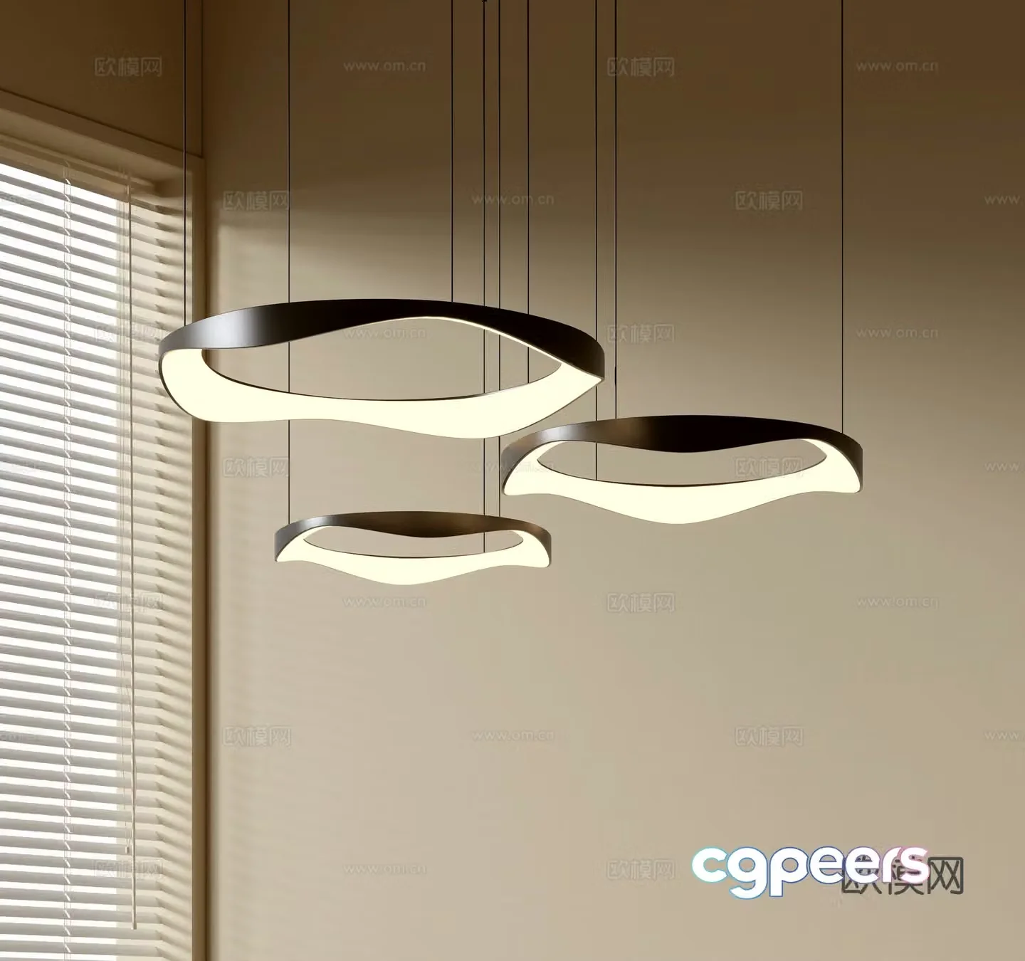 Modern simple chandeliers Nordic style chandeliers Mediterranean style chandeliers Study lamp combination Restaurant lamp 3D model