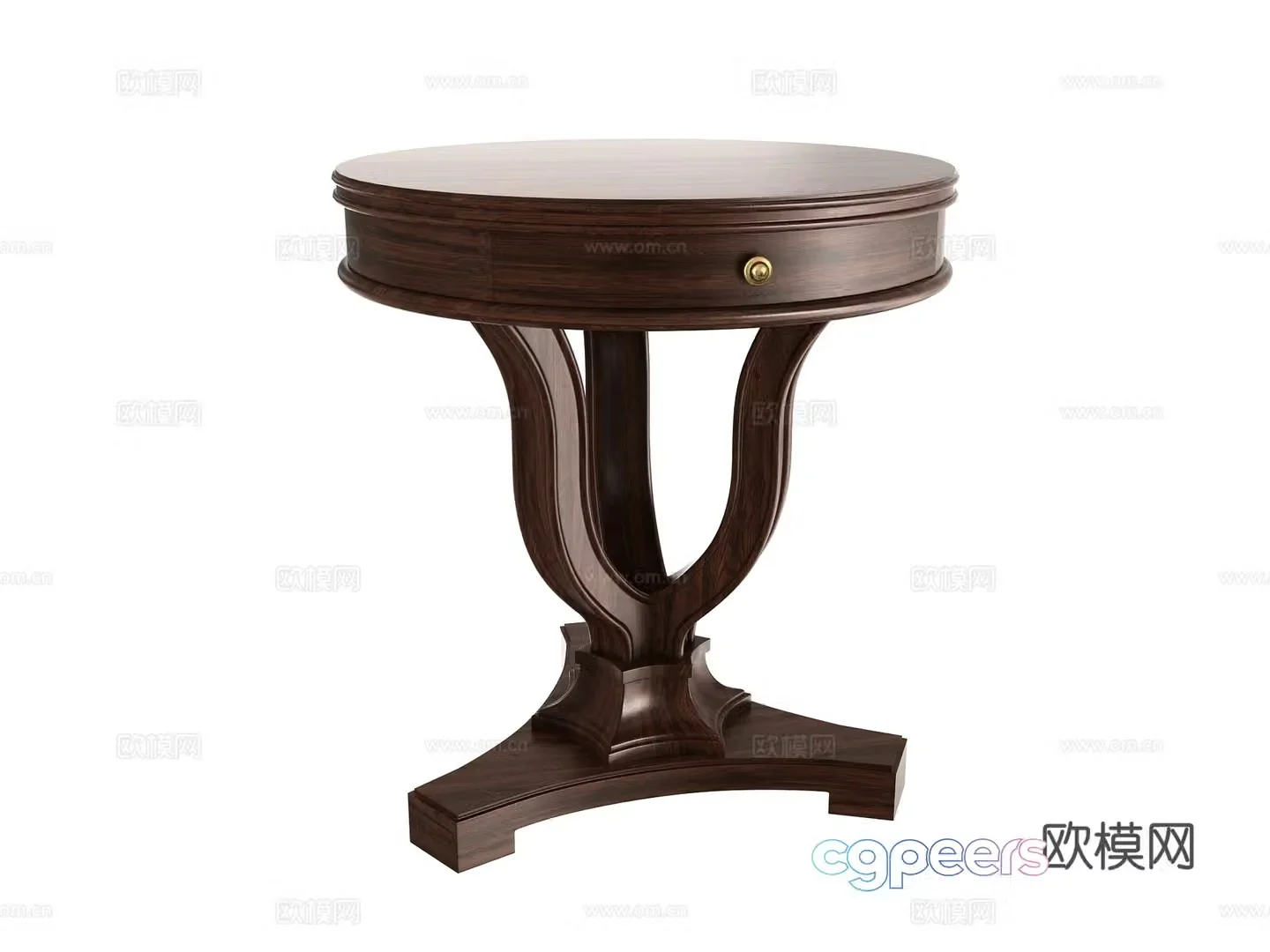 Medieval style round table and side table 3D model