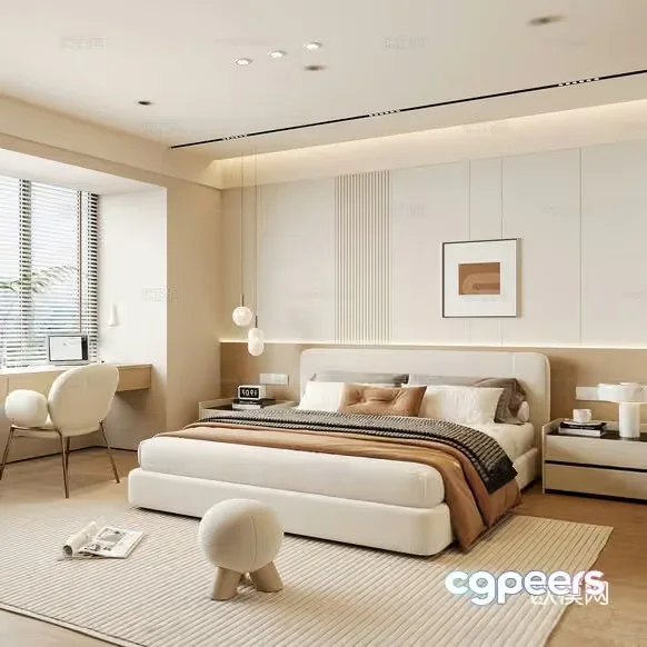 Modern Bedroom Design 3D Model – 16162 – CORONA Render