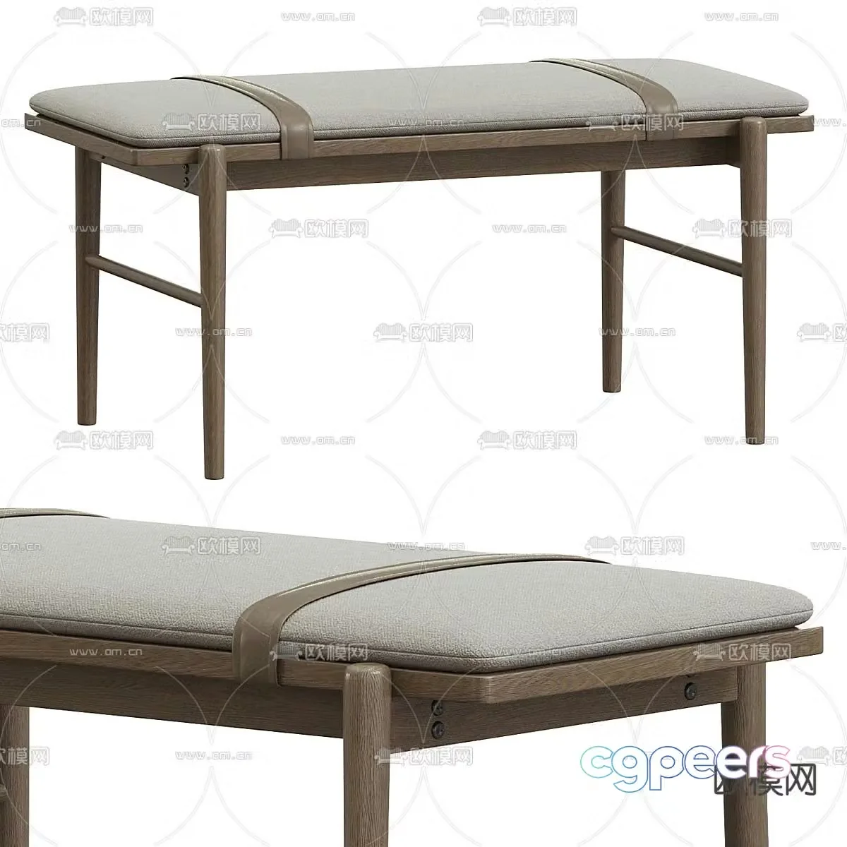 Modern footrest bedside stool sofa stool 3d model