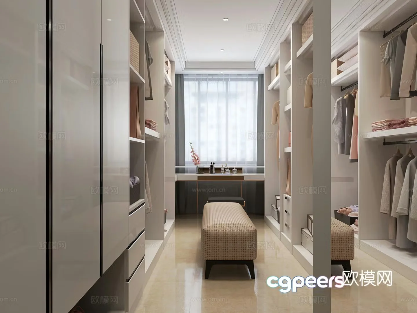 Modern master bedroom cloakroom 3d model