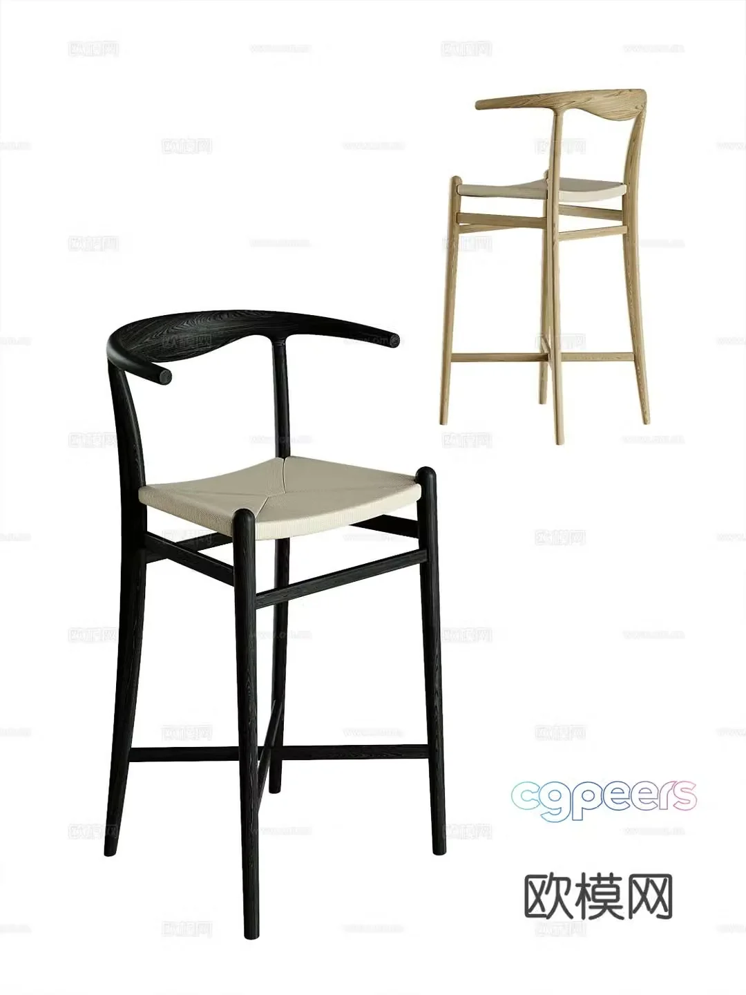 Modern bar stool bar stool high stool 3d model