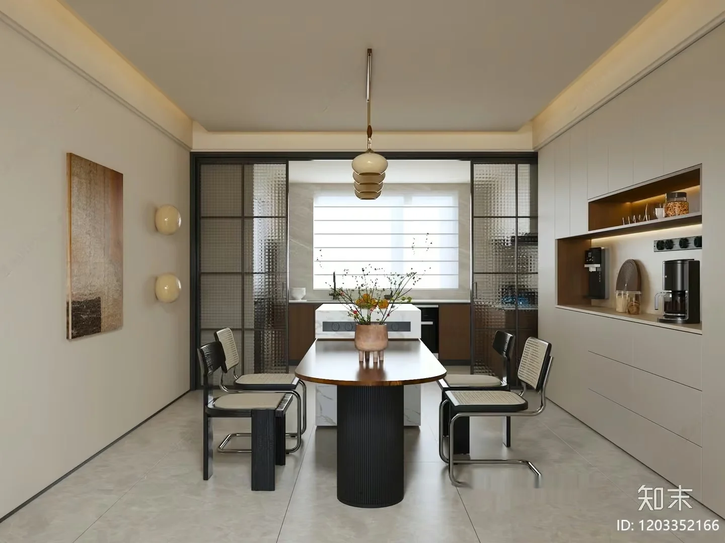 Modern Dining Room 3D Model – 3539 – VRAY Render