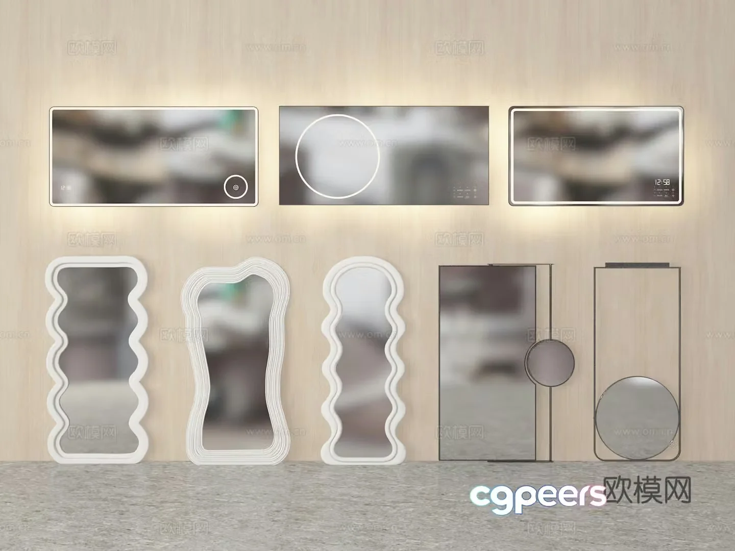Mirror full length mirror floor mirror 3d model