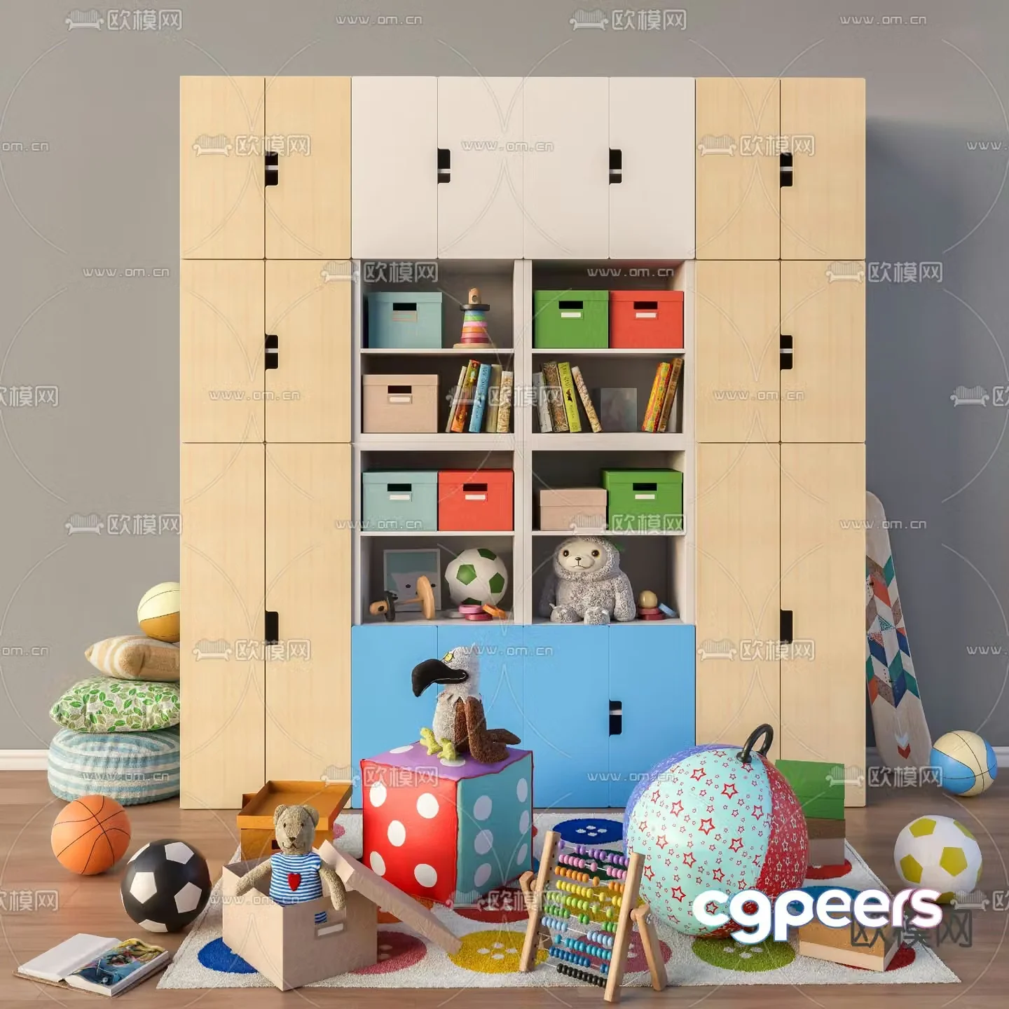 Modern children’s locker 3d model