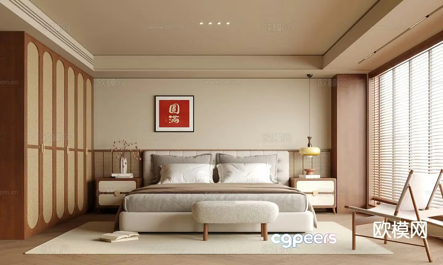 Japanese style bedroom master bedroom 3d model