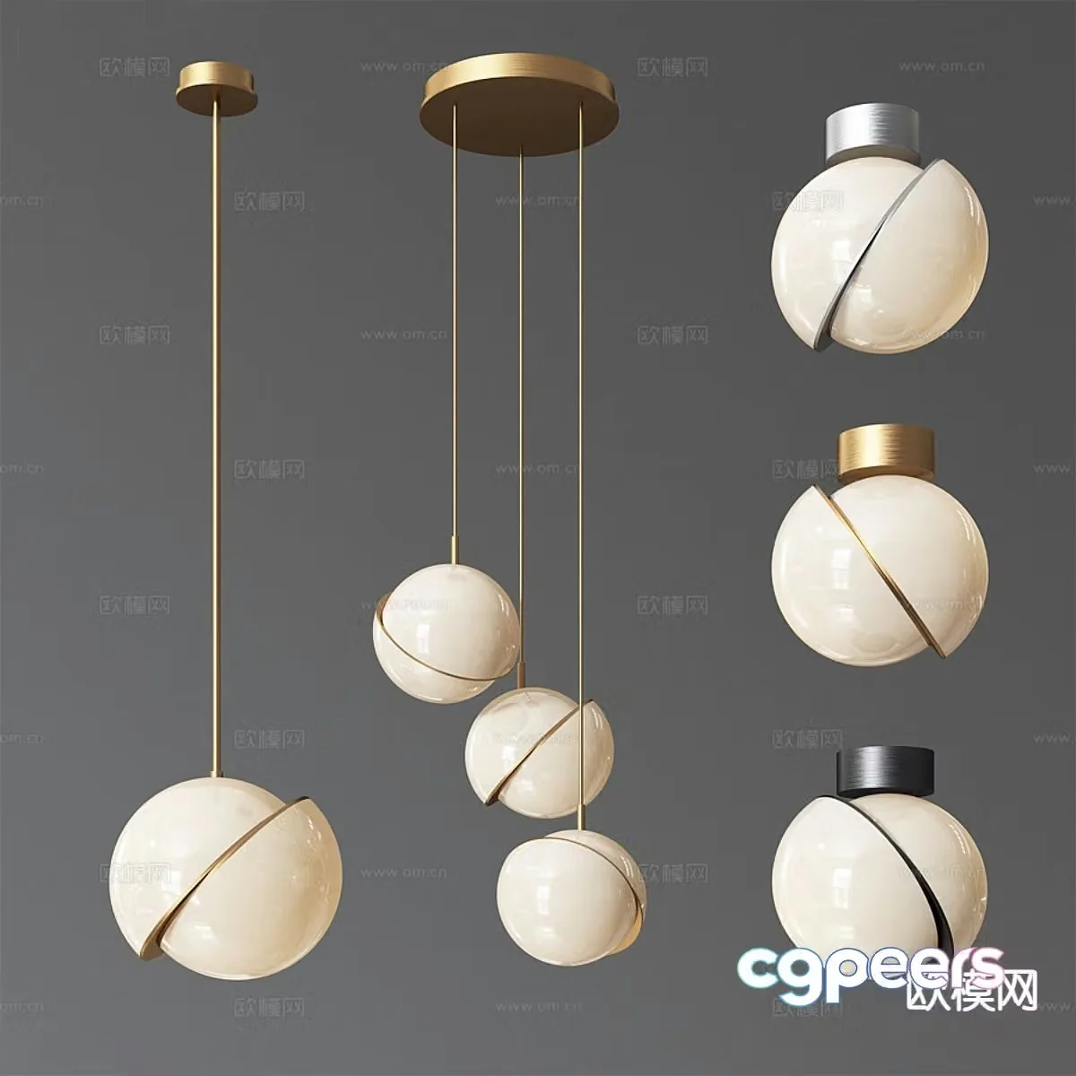 Light luxury small chandelier 3D model