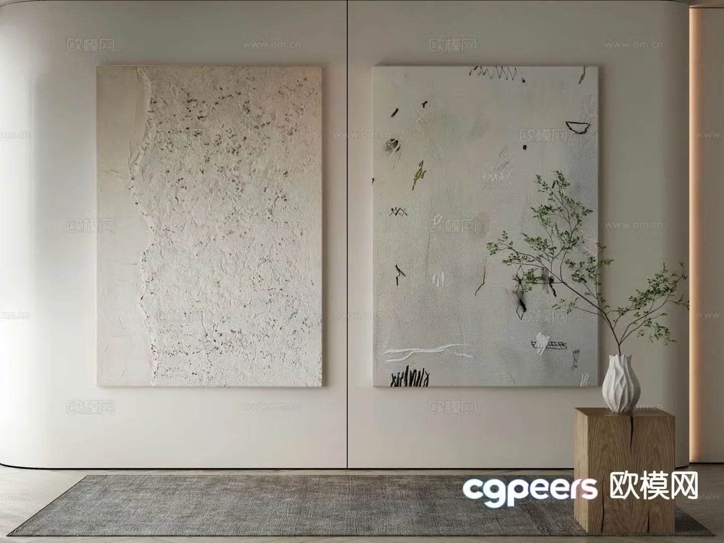 Decorative painting texture painting hanging painting 3d model