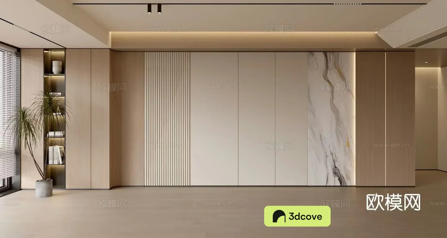 Modern simple sofa background wall modern ornament balcony cabinet living room cabinet wood veneer background wall