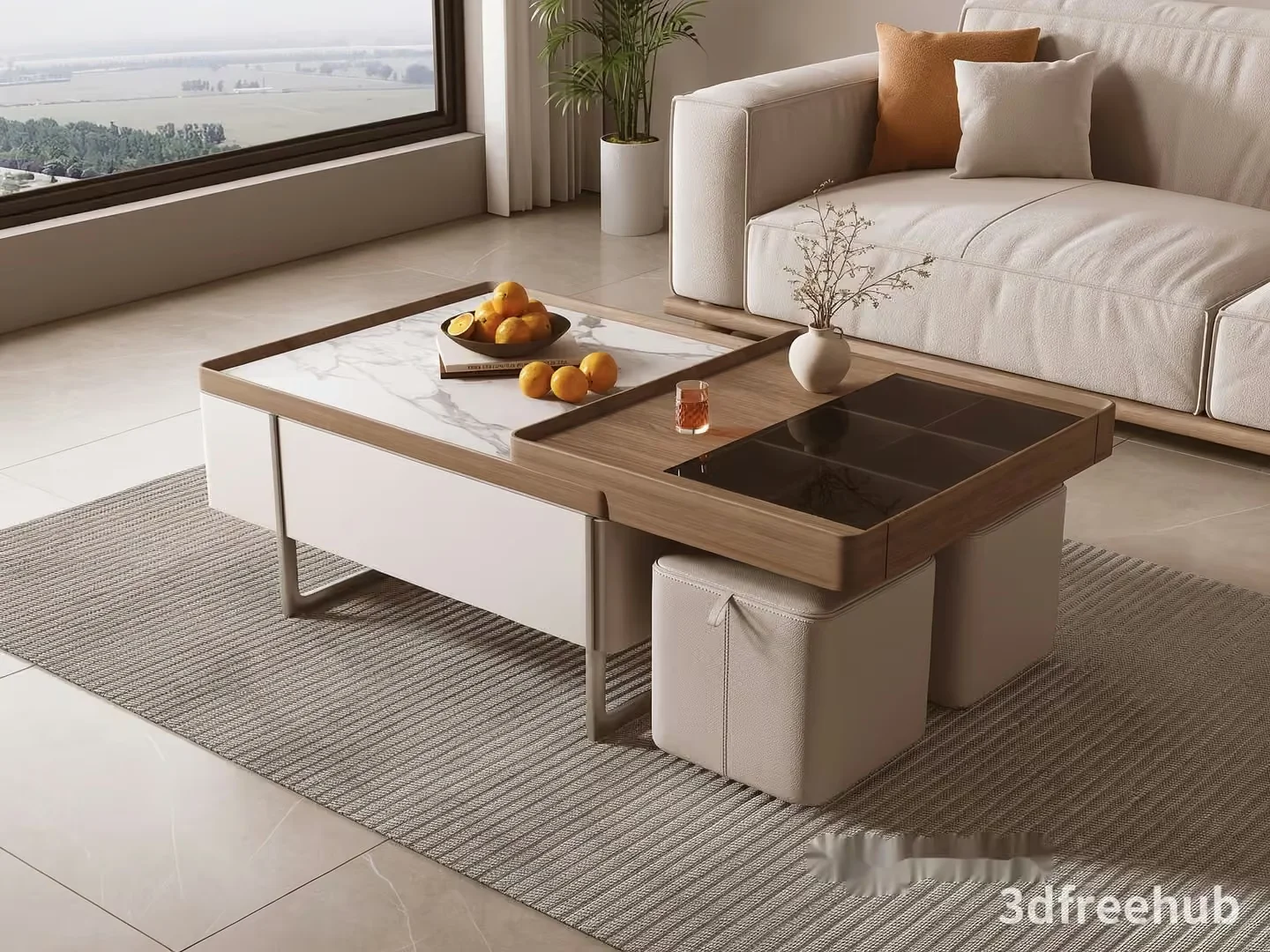 Modern Living Room 3D Model – 21763 – VRAY Render