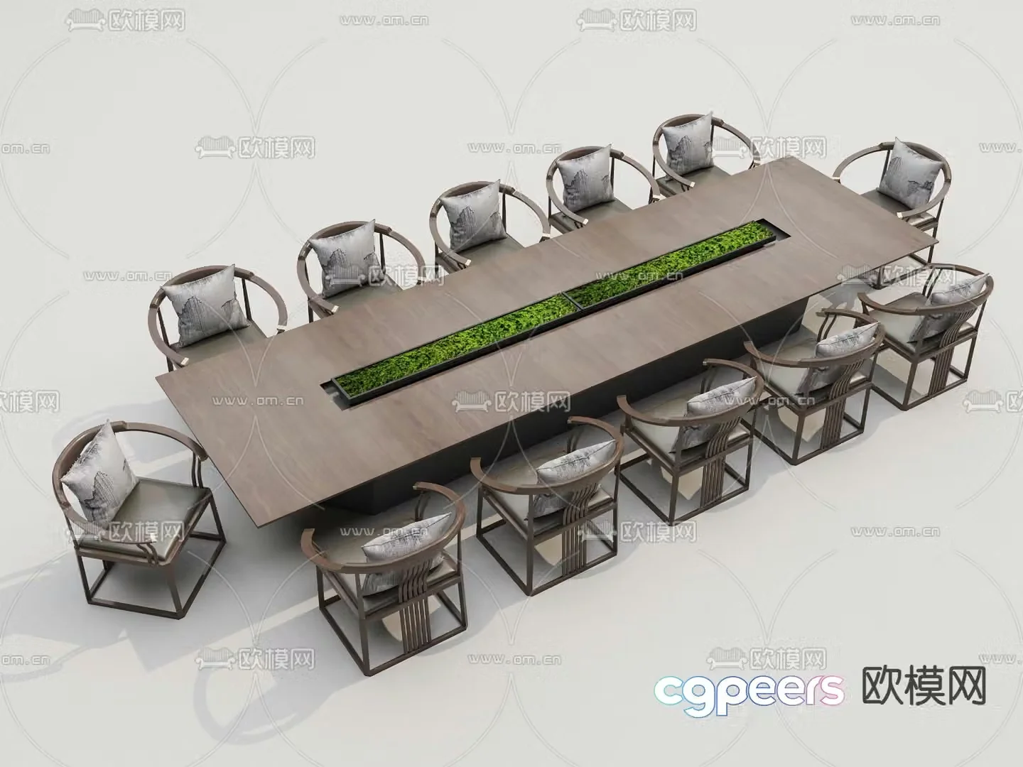 New Chinese style conference table conference table 3d model