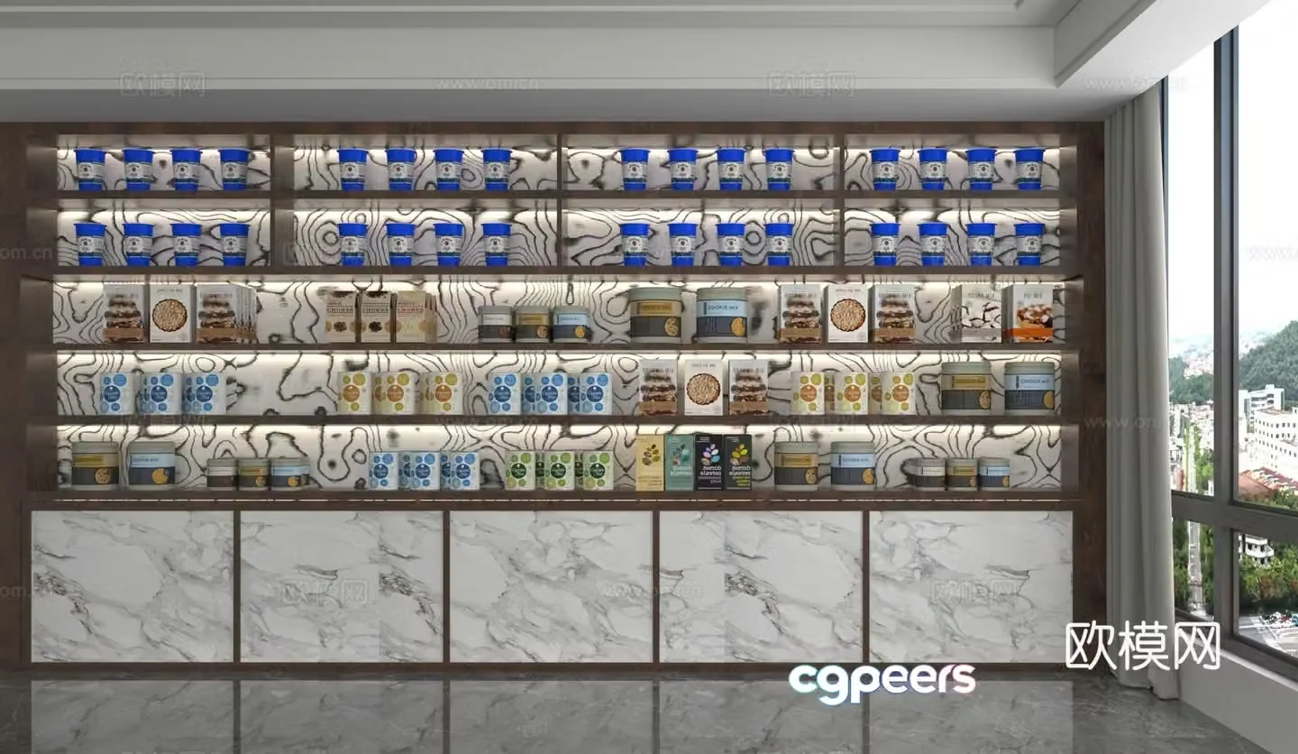 Modern food container cabinet 3d model