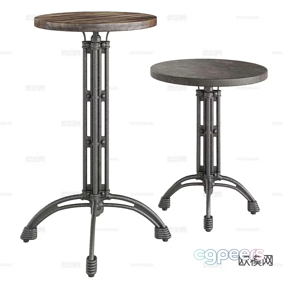 Industrial style bar stool bar stool 3d model