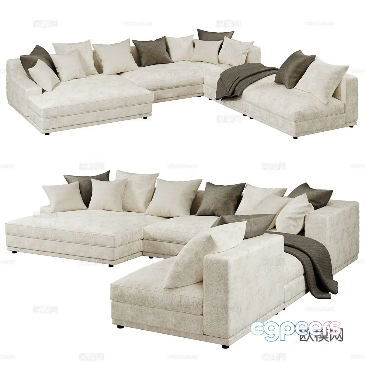 Modern Vancouver fabric corner sofa 3d model